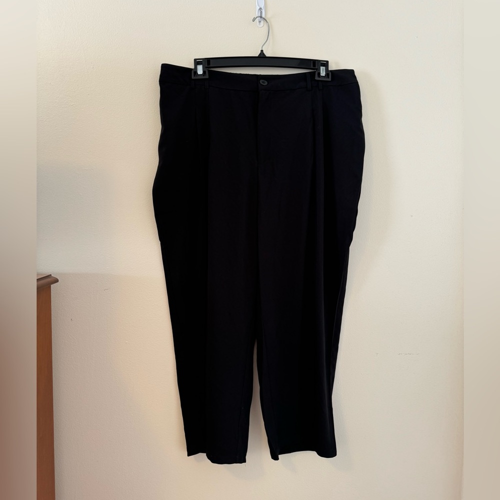 Classic Black Cropped Wide Leg Trousers